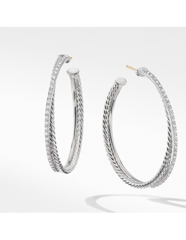 David Yurman Crossover XL Hoop Earrings with Diamonds Les magasins à Paris et en Île-de-France