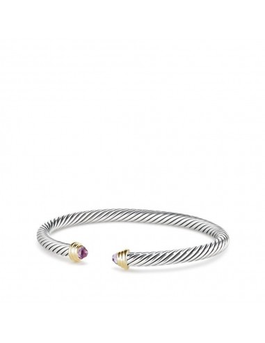 David Yurman Cable Collectibles Kids Birthstone Bracelet with Amethyst and 14K Gold, 4mm basket pas cher