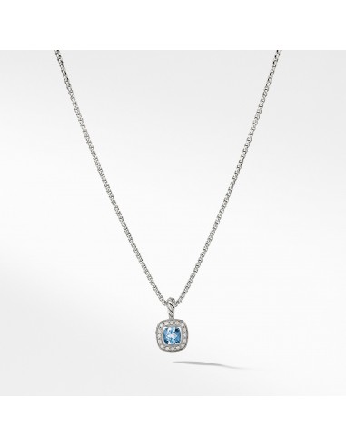 David Yurman Albion Kids Necklace with Blue Topaz and Diamonds, 4mm le des métaux précieux