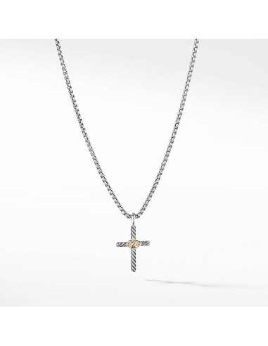 David Yurman Cable X Cross Necklace with 14K Gold Paris Déstockage Promo